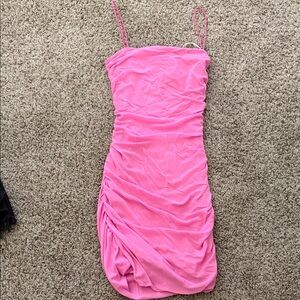 Princess Polly Pink Spaghetti Strap Ruched Dress